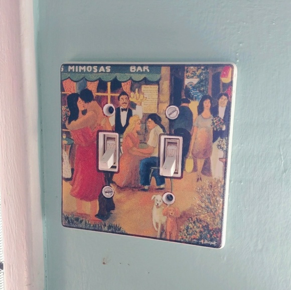 Set of 3 Designer Switch Plate Covers-French Scene - Picture 2 of 7